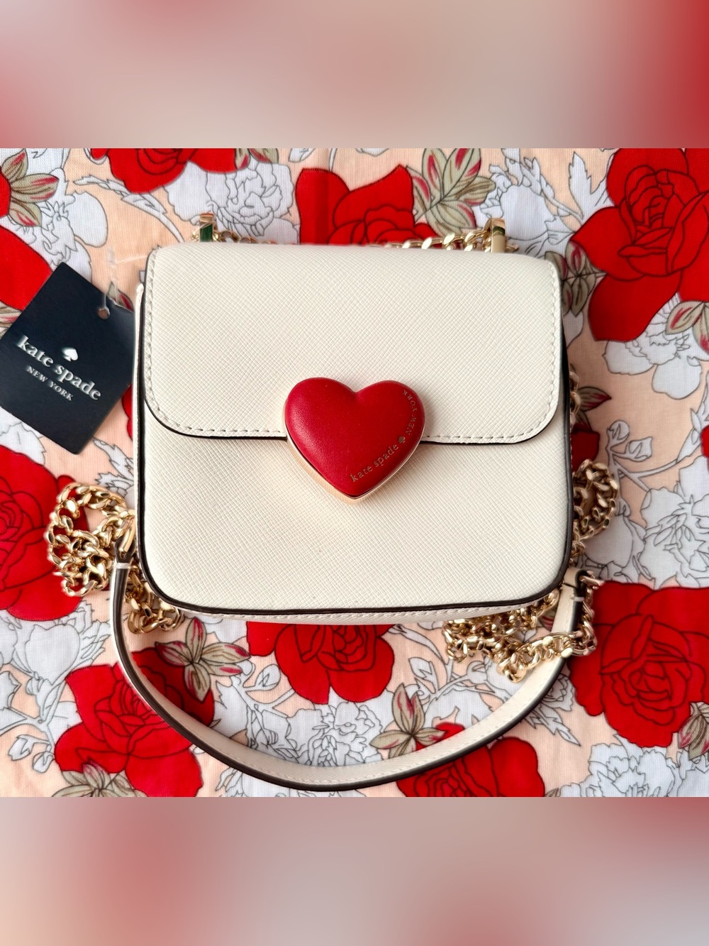 NWT Kate Spade Heart Hardware Micro Flap Crossbody Bag